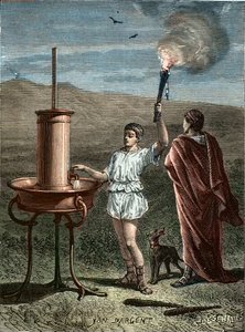 Aeneas Tacticus neboli taktik vynalezl fázový signální systém 336 př. nl – Enee le Taccien – taktik Aeneas le vynalezl umění frázových signálů v roce 336 př. n. l. – Taktik Aeneas vynalezl umění frázových signálů v roce 336 př. n. l. od Unknown artist