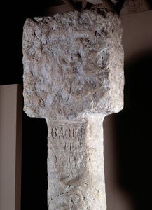 Africké umění: detail sloupu majetku známého jako Saint Augustine erige od portugalského průzkumníka Diogo Cao (nebo Diego Cam) v jižní Angole. 1486. Lisabon, Národní muzeum antického umění od Unknown artist