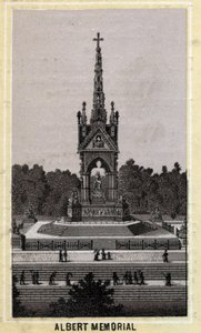 Albert Memorial, Londýn, Anglie. Chromolitografie konce 19. století. od Unknown artist