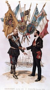 Alexander III při podpisu francouzsko-ruské obchodní dohody (Kronštadt 1891 - Toulon 1893), sbírka Bianchetti od Unknown artist