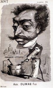 Alexandre Dumas Fils a jeho ""literární lékárna"" - v ""Le Géant"" z 2.8.1868 od Unknown artist