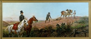 Alegorie zobrazující Napoleona orajícího pod dohledem svého černého sluhy na Svaté Heleně, olej na plátně Olivier Pichat (1825 - 1912) od Unknown artist
