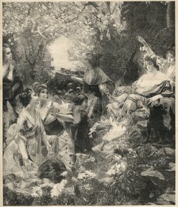 Amaterasu bohyně slunce (bohyně slunce) rytina od Paula Francoise Quinsaca (1858-1929) - rytina z roku 1899 od Unknown artist