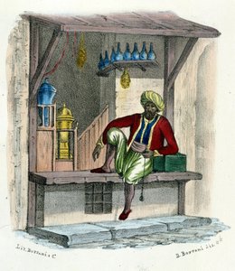 Arabský prodavač, rytina kolem roku 1850. od Unknown artist