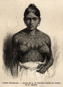 Indka Mondurucu (nebo Mundurucu), kmen státu Para, v oblasti řeky Tapajos od Unknown artist