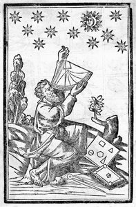 Astrolog měří výšku během zatmění Měsíce. od Unknown artist