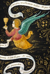 Anděl nosí kalich. Miniatura Belbello da Pavia od Unknown artist