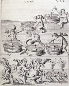 Angeloti a doplňky – v „nové ukázce nehybnosti Země nárokované magnetickou silou“ od Giacoma Grandamica od Unknown artist