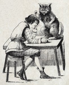 Anonymní ilustrace k „“Le chat Botte“, příběh Charlese Perraulta (1628-1703), francouzského spisovatele. Snímky Marcel Vagne, Jarville Nancy, nedatováno (konec 19. století). od Unknown artist