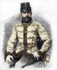 Arcivévoda Rudolf Habsburský (1858-1889), korunní princ Rakouska. Rytina z roku 1889. od Unknown artist