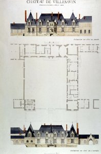 Architektura Château de Villesavin, Tour v Sologne, Loir et Cher (41) od Unknown artist