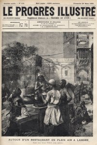 Kolem restaurace pod širým nebem v pákistánském Láhauru – titulní strana „Významný pokrok““ z března 1899 – od Unknown artist