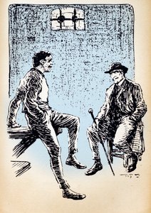 "Arsene Lupin ve vězení diskutuje s inspektorem Ganimardem" od Unknown Artist