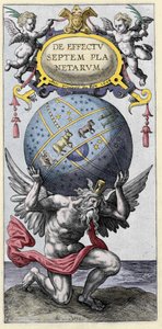 Atlas nesoucí svět. Rytina z počátku 17. století. od Unknown artist