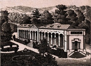 Baden Baden (Baden-Baden), Německo: pohled na kolonádu. v „Svět ilustruje 168 pohledů““ Nedatováno (konec 19. století) od Unknown artist