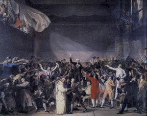 Bailly přečetl text přísahy Jeu de Paume 20. června od Unknown artist