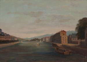 Banks of the Isère v Grenoblu 1864 (olej na plátně) od Unknown artist