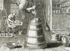 Baratte na výrobu másla a sýra - rytí od Unknown artist