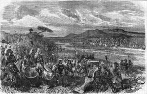 Bitva u Fornoua (Fornovo) (Itálie) pod vedením Karla VIII. dne 6. července od Unknown artist