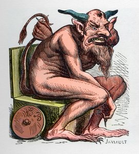 Belphegor, ilustrace z „Infernal Dictionary“ od Jacquese Albina Simon Collin de Plancy od Unknown artist