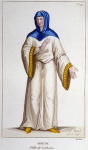 Berthe, dcera Lotharia II, krále Lotharingie. rytina z roku 1830 od Unknown artist