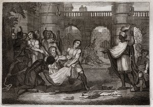 Bible of Royaumont, Starý zákon: Prorok Jeremiáš. Svatý prorok a jáma. Ilustrace z roku 1811. od Unknown artist