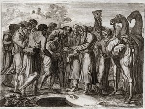 Bible of Royaumont, Starý zákon: Josefa prodali jeho bratři. od Unknown artist