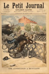 Zastavení kola poblíž Champigny. Rytina v „“ Le petit journal“ 30/08/1896. Selva sbírka. od Unknown artist
