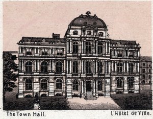 Boston, Spojené státy americké: pohled na radnici. v „“ Svět ilustruje 168 pohledů““ Nedatováno (konec 19. století) od Unknown artist