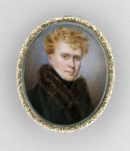 Brož s portrétem muže, kolem roku 1840 (akvarel na slonovině od Unknown artist