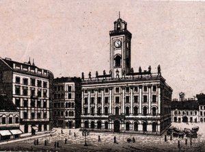 Budapešť, Maďarsko: Stará radnice. v „“ Svět ilustruje 168 pohledů““ Nedatováno (konec 19. století) od Unknown artist