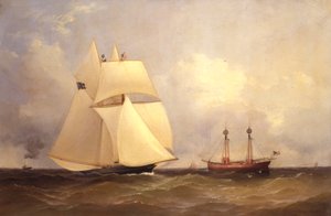Cambria míjející Sandy Hook po Transatlantickém závodě, 1870 od Unknown