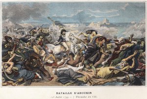 Kampaň (expedice) Egypta (1798-1801): Joachim Murat (1767-1815) během bitvy u Aboukiru, 25. července od Unknown artist