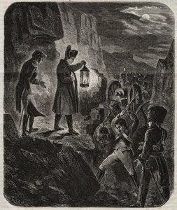Tažení Pruska a Polska: Císař Napoleon I. (1769-1821) v předvečer bitvy u Ieny a Auerstaedtu 14.10.1805 - Císař Napoleon I. noc před bitvou u Jeny-Auerstedtu (Jena Auerstedt) proti pruské armádě dne 14. října 1805 - Nap od Unknown artist