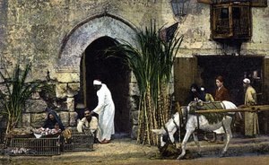 Prodejci třtinového cukru. Káhira. Egypt. Pohlednice z počátku 20. století. od Unknown Artist
