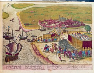 Dobytí pevnosti Brielle v roce 1572 Hollande. Rytina 17. století B.N. Paříž od Unknown artist