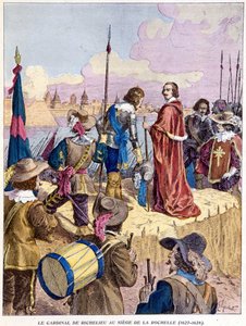 Kardinál Richelieu při obléhání La Rochelle (1627 - 1628) od Unknown artist