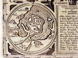 Pohled z Kartága na Tuniský záliv v historickém atlasu ze 17. století. od Unknown artist