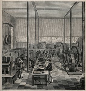 Celuloid: výroba celuloidu. Rytina z roku 1885 v „“Les arts et metiers illustres““ od Adolphe BITARDA. od Unknown artist