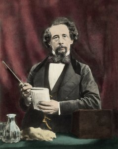 Charles Dickens (1812-1870) během čtení kolem roku 1860. od Unknown artist