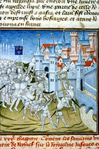 Charles Martel v Poitiers, 732 - miniatura 14. století (ref. 512, 074r) Žádost o povolení Městské knihovně v Toulouse (tel: 05 62 27 66 66) od Unknown artist