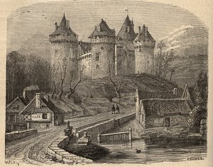 Chateau de Combourg - Ille-et-Vilaine Bretaň - rytina „“ PATRIE“ - PECTUREQUIREQUE POPIS FRANCIE V 6 SVAZTECH LUCIEN HUARD - konec 19. stol. od Unknown artist