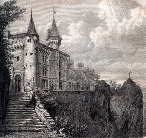 Chateau de la Rochelambert (chateau-de-la-rochelambert) v Saint Paulien - Haute-Loire - Auvergne-Rhone-Alpes - rytina kolem roku 1867 od Unknown artist