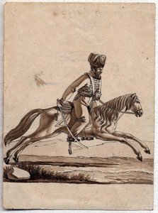 ""Náčelník (ataman) kozák"" (Ataman kozáků) Anonymní kresba 1818 Rozměr 11,4x8,2 cm Soukromá sbírka od Unknown artist