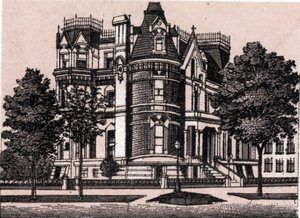Chicago, Spojené státy americké: pohled z rohu Prairie Avenue a 22nd Street. v „“ Svět ilustruje 168 pohledů““ Nedatováno (konec 19. století) od Unknown artist