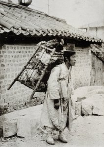 Obchodník s kuřecím masem, Korea, konec 19. století od Unknown artist