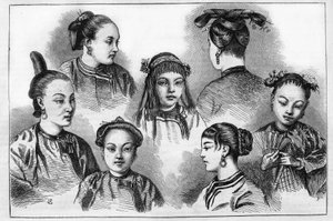 Čínská móda a účesy v 19. století. od Unknown artist
