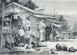 Čínská rybářská vesnice v Kalifornii od Unknown artist