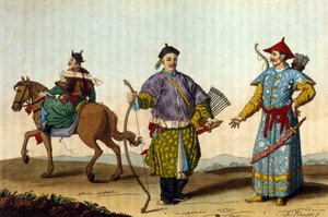 Čínští vojenští mandaríni z různých epoch – v “Le kostýmu ancien et moderne””” od J. Ferrario, ed. Milán od Unknown artist