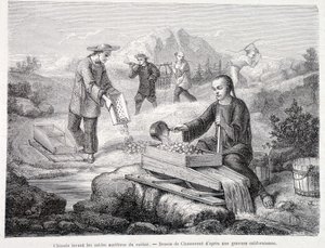 Číňané promývají zlaté písky v Kalifornii od Unknown artist